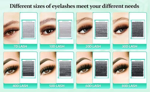Bodermincer 20D-8-9-10-11-12mm MIX Lash Clusters Wispy Eyelash Clusters 240pcs D Curl (20D-8-9-10-11-12mm MIX)