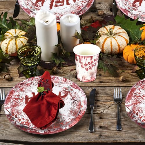Halloween Bloody Zombie Disposable Paper Plates for Party, 20 Count