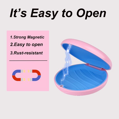 ACSKD 2 Pack Aligner and Retainer Case,Compatible with Invisalign,Mouthguard Case Kits, Portable Aligner Cases with Chew Remover Tool and Brush, Pink