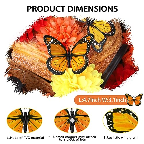Hommtina 40 Pcs Monarch Butterfly Wall Decor - Orange-Yellow Mixed