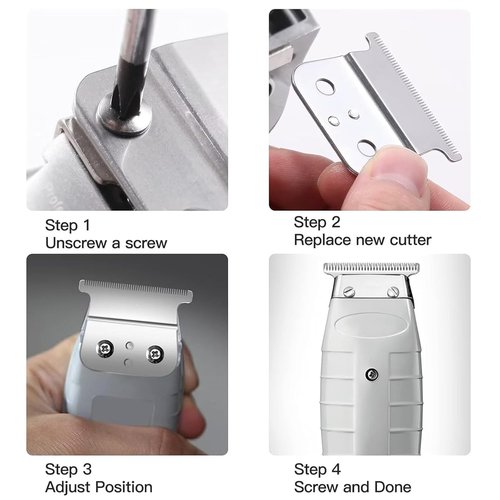 Andis T Liner Clipper Blades - Durable Replacement 2-Pack for GTX GTO & Blackouts | Silver