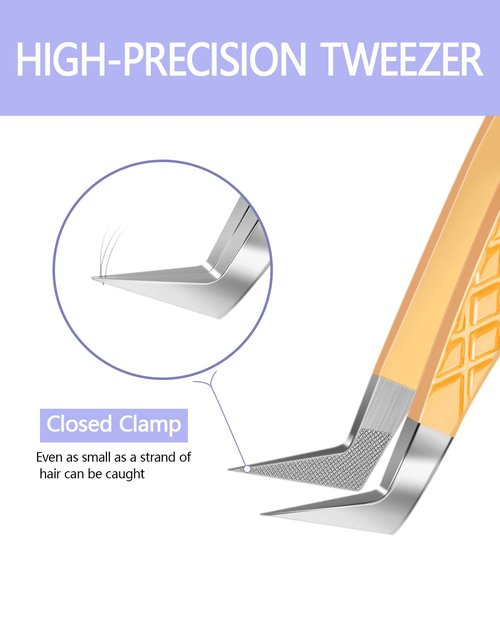 MORGLES Lash Tweezers for Eyelash Extensions, 3 Pcs Eyelash Extension Tweezers for Professionals & Beginners Fanning Volume Lashes