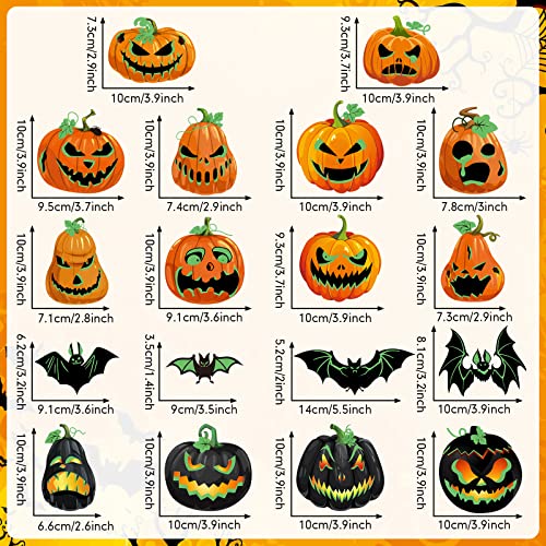 Halloween Car Magnets Set - 18 Luminous Magnetic Stickers for Decorations