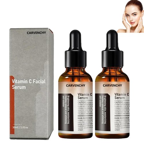 2PC CARVENCHY Vitamin C Facial Serum Essence, Hydration, Skin Moisturized, Vitamin C Serum, Anti Aging & Wrinkle Facial Serum(30ml)
