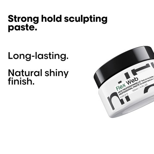 L'Oréal Professionnel Paris Flex Web Texture Paste - Strong Hold Pomade for All Hair Types | 100ml