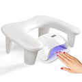 Arm Rest for Nails Tech, Luxurious U-shaped Manicure Nail Art Hand Rest Pillow Cushion, Big Microfiber Leather Nail Arm Rest Stand for Ultimate Comfort in Manicure (White)
