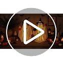 Pink & White Light-Up Halloween Ghost Decor Set of 2 - Adjustable Size Indoor Tabletop Decorations