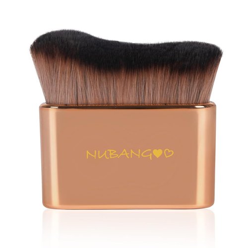 Skiennix Professional Kabuki Foundation Brush - Versatile Makeup Tool for Cream, Powder & Self-Tanning | Pink Gold
