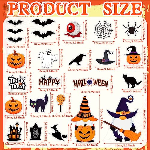 Creepy Halloween Gnome Magnet Decor Set - 25 Fridge Magnetic Stickers