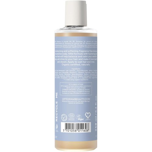 Urtekram Fragrance-Free Shampoo - Gentle Formula for Sensitive Scalp | 250ml