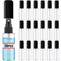 DupakSYS 20 Pack 2oz/55ml Plastic Spray Bottles Mini Travel Spray Bottle with Black Cap Empty Fine Mist Spray Bottles Refillable Liquid Container for Perfumes Travel Makeup