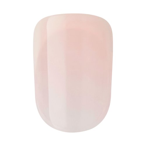 KISS imPRESS No Glue Mani Press On Nails, French, 'Heroic', Light Neutral + White Tip French, Short Size, Squoval Shape, Includes 30 Nails, Prep Pad, Instructions Sheet, 1 Manicure Stick, 1 Mini File