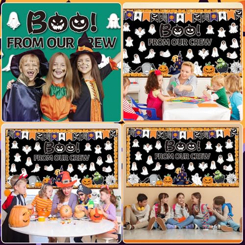 Halloween Ghost Bulletin Board Decorations Set - Classroom Wall Decor, Photo Cutouts & Borders - Ghost Variation