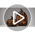 Medium Tortoiseshell Glass Pumpkin Halloween Decor - Fall Autumn Centerpiece