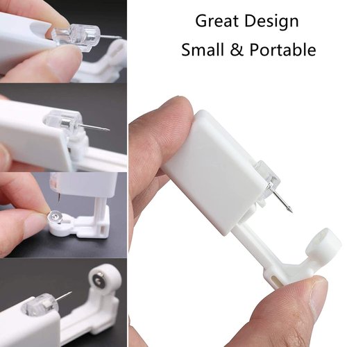 Ear Piercing Kit, 6 Pack Ear Piercing gun Kit with 4mm 5mm Earrings, Self Disposable Ear Piercing Gun