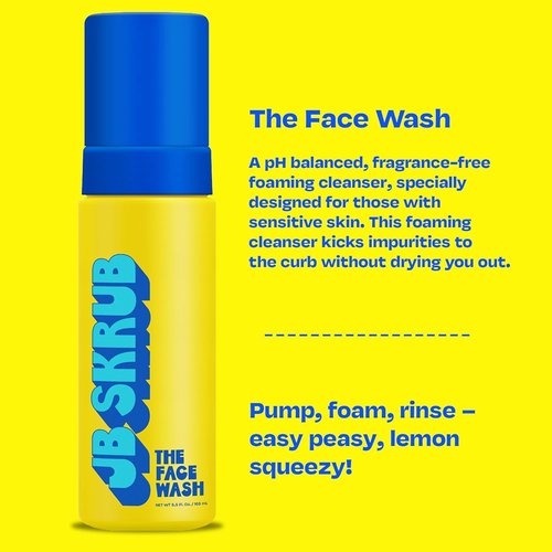 JB SKRUB Foaming Acne Face Wash and Citrus Scented Boys Body Wash Gift Set - Teen,Tween and Kid Skincare Duo - Fight Acne, Conquer Adolescent Funk with Confidence
