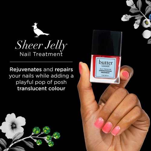 butter LONDON Nail Strengthener - Nourishing Pink Translucent Finish for Damaged Nails | Revitalize & Rejuvenate Nail Beds