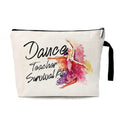 Dance Teacher Survival Kit Funny Cosmetic Bag, for Travel Toiletry Zipper Storage Pouch Makeup Bag, Appreciation Gifts for Dance Teacher Dance Instructors, Retirement Graduation Appreciation Gifts