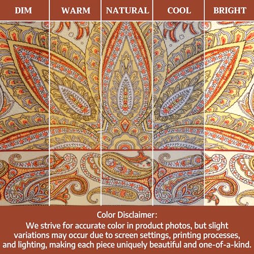Kashmir Paisley Double Layer Cotton Table Runner 14.5 x 108 Inches - Maison d'Hermine