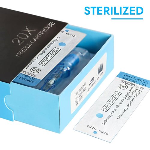 ELIOT Tattoo Cartridges Needles, 20Pcs Tattoo Needles Cartridge #10 Bugpin 3 Round Liner with Membrane Disposable Cartridges Tattoo Needles Long Taper for Permanent Makeup Tattoo Supplies (1003RLL)