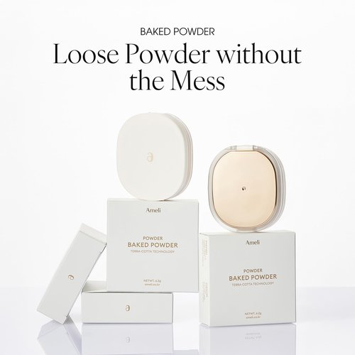 BAKED POWDER 003 MILKY VIOLET, Terra-Cotta Facial Powder, Crease-free, Smudge Free & Weightless Setting powder (6.2g, 0.014 oz.)