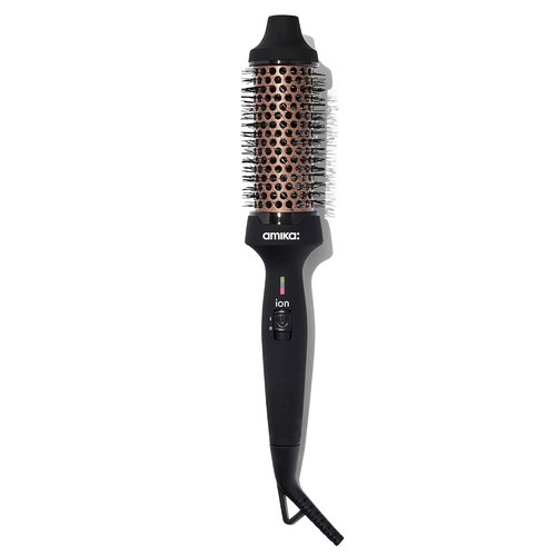 Amika Blowout Babe Thermal Ionic Hairbrush - 1.5" Round Hot Styling Brush for Smoothing & Volume, Tames Frizz & Adds Shine (Black)