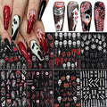 Halloween Nail Stickers - 8 Sheets 5D Embossed Skull Ghost Pumpkin Spider Bat Design - Variation of THIS listing