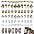Halloween Nail Art Charms Set - Skull Spider Skeleton Hands, 60 Pieces, Variation Pattern-1