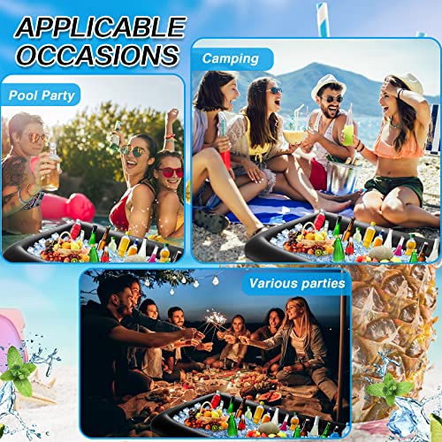 Black Inflatable Serving Bar Cooler - 52 Inch Party Drink Cooler Set (3pcs) & Pump