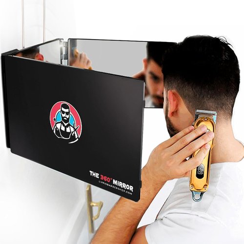 360 Mirror | Trifold Self Haircut System - Adjustable 3-Way Mirror for Men & Women