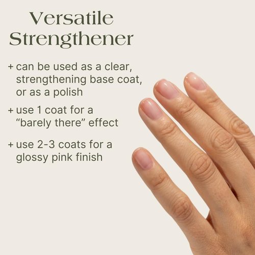 Botanist The Remedy | Nail Strengthening Polish | Repairs & Hardens Nails Damaged from Acrylics, Dip & Gel Manicures | Non-Toxic, 84% Plant Based, 21-Free & Vegan (Rose)