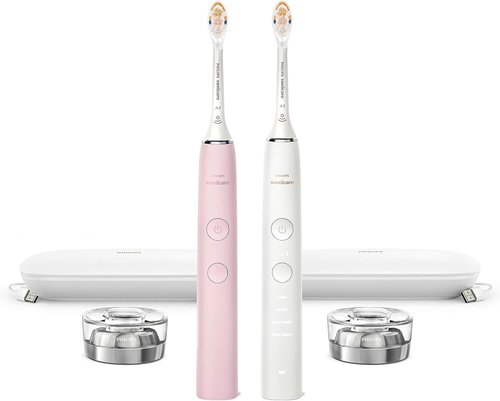 Philips Sonicare DiamondClean Toothbrush - Rechargeable 2-Pack in Pink & White for Superior Oral Care