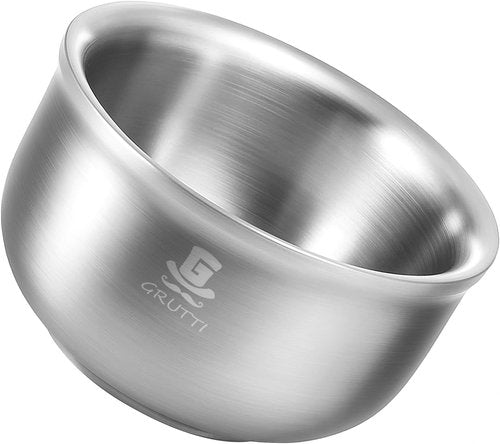 GRUTTI Stainless Steel Shaving Bowl, 4.53 Inch (11.5cm) Rust-Free Shaving Soap Dish, Easy to Clean Sustainable Shaving Bowl for Shaving Soap & Shaving Cream, Fits Shaving Brush