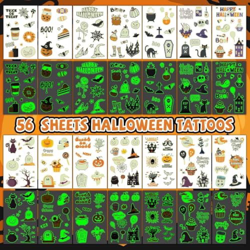 Glow Halloween Temporary Tattoos for Kids Bulk - 500+ Styles, Non-Toxic & Easy to Remove