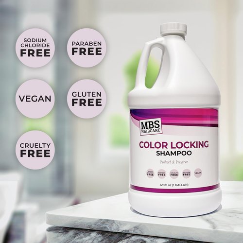 MBS Haircare Color Locking Shampoo - Sodium Chloride Free, Paraben Free, Vegan (128 Fl Oz (Pack of 1))