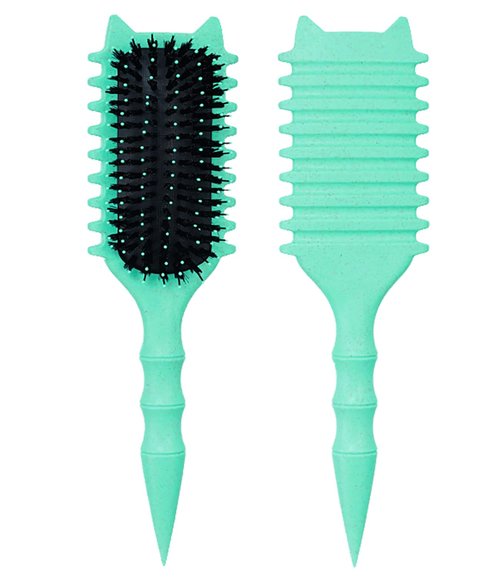 Skiennix Curly Hair Brush - Volume Curl Defining Tool for Effortless Detangling & Styling | Green
