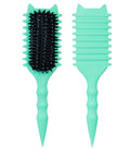 Skiennix Curly Hair Brush - Volume Curl Defining Tool for Effortless Detangling & Styling | Green