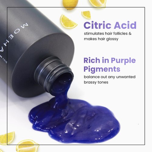 MOEHAIR Color Infuse Silver - 12 Fl. Oz | Purple Toner for Silver, Gray & White Hair | Neutralizes Brassiness
