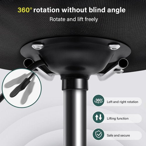BFTOU Square Minimalist Swivel Stool with Wheel for Work SPA Shop Massage Height-Adjustable and Cost-Effective Rolling Stool Chair with Back (Green)