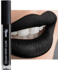 Mynena Jet Black Matte Liquid Lipstick - Long-Lasting, Waterproof, Smudge-Proof Color | All-Day Comfort