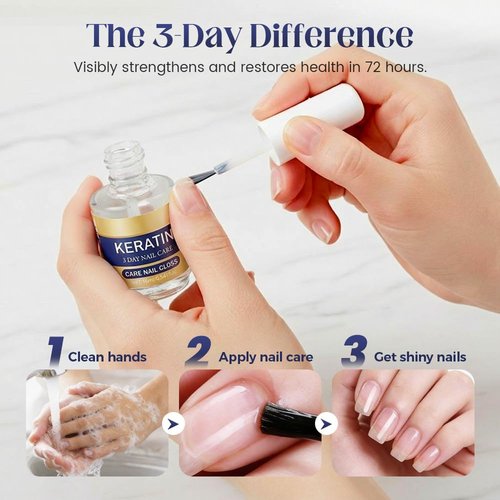 Keratin Nail Care Oil - Strengthening Treatment with Amino Acids for Dry, Brittle Nails | 1 Piece