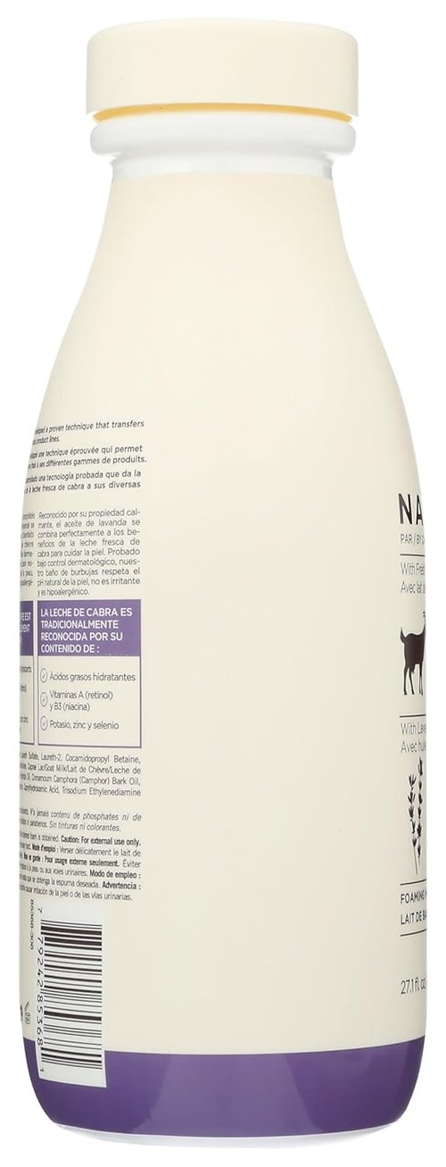 Nature by Canus Foaming Milk Bath - Smoothing Lavender Oil with Fresh Canadian Goat Milk | 27.1 Fl Oz
