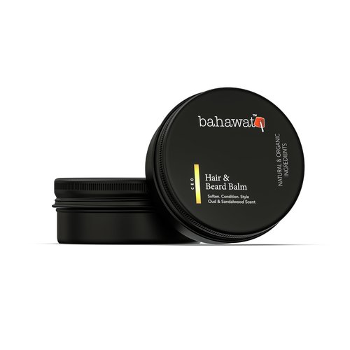 BAHAWAT Beard Balm Oud & Sandalwood - Styles, Strengthens & Softens Beards - Natural Beard Conditioner- ZERO GRIT Balm - reduces beard itch, 2 ounce
