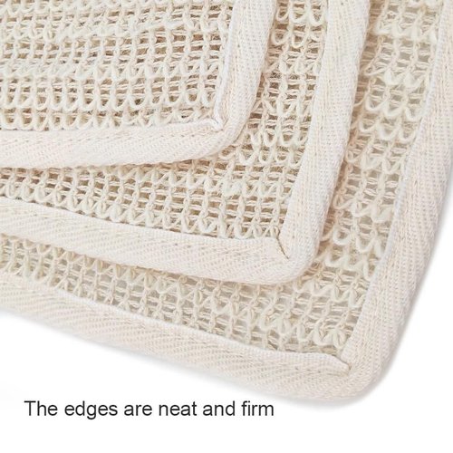 100% Natural Sisal Washcloth. Gentle Exfoliation for Smoother Skin. Durable & Reusable for Face & Body. 100% Biodegradable. Removes Dead Skin Cells and Dirt (3 Pcs)