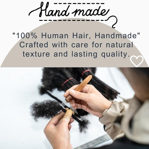 LinkMai 0.2-0.8cm Locs 8-18 I nch 20 Strands 100% Real Human Hair Dreadlock Extensions for Man/Women Permanent Loc Extensions Bundles Can Be Dyed Bleached Curled & Twisted (0.6CM, 1B, 16 INCH)
