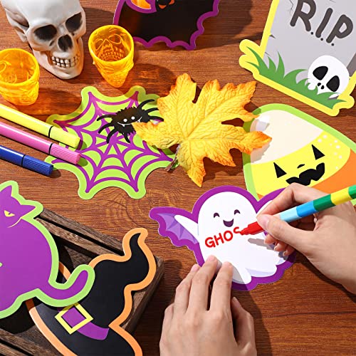 Halloween Classroom Cutouts 45 Pieces - Pumpkins, Ghosts & Spiders Decorations