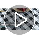 Waterproof Checkered Round Tablecloth 120 Inch - Purple & White, Spill-Proof