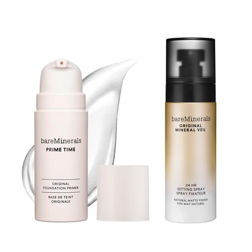 bareMinerals Hydrate & Glow Primer + Natural Matte Setting Spray Bundle | Flawless Finish Essentials