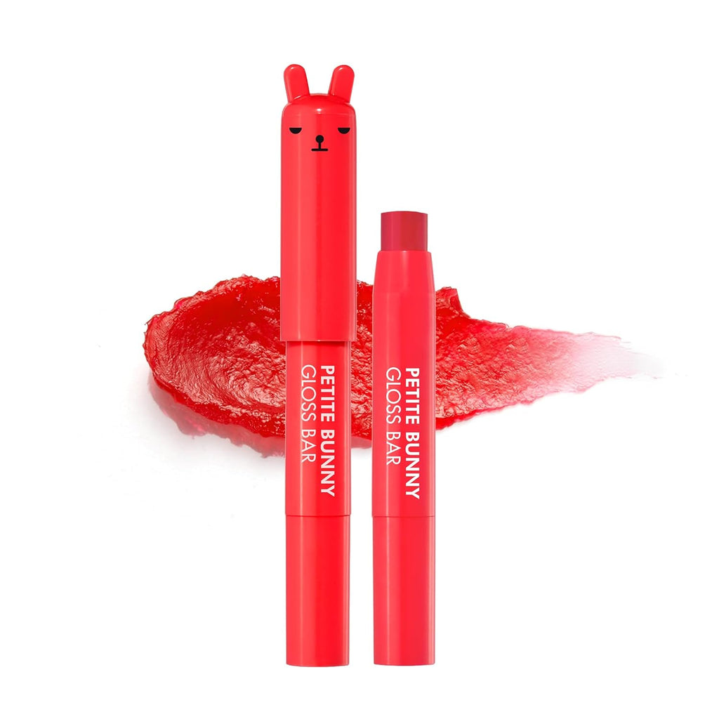 TONYMOLY Petit Bunny Lip Gloss - Hydrating Korean Lip Crayon with Vitamin E for Soft, Juicy Lips