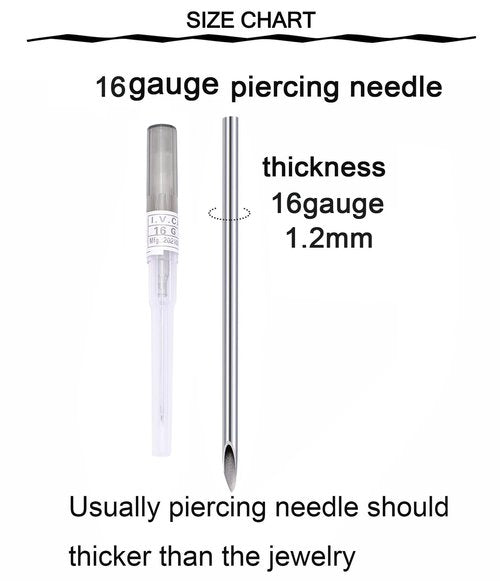 QWALIT Ear Piercing Kit Gold Ear Piercing Needle Kit Self Piercing Earrings Piercing Kit Disposable Earring Piercing Kit with Earring Stud Flat Back Helix Cartilage Ear piercing Kit Threadless Earring